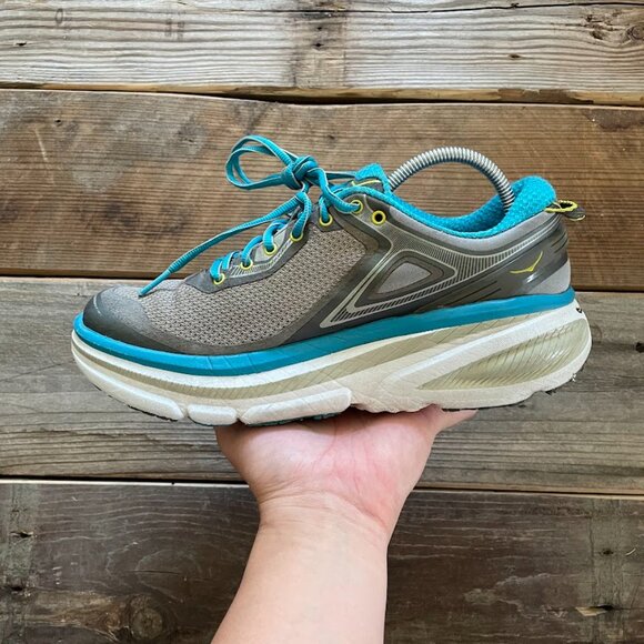 Women Hoka One One Bondi 4 Grey Running Shoes Sneakers - Picture 4 of 8